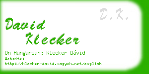 david klecker business card